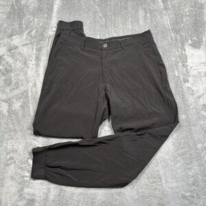 Primo Pants Mens 33 Regular Black Golf Jogger Stretch Zip Ankle Cuff Tapered Leg